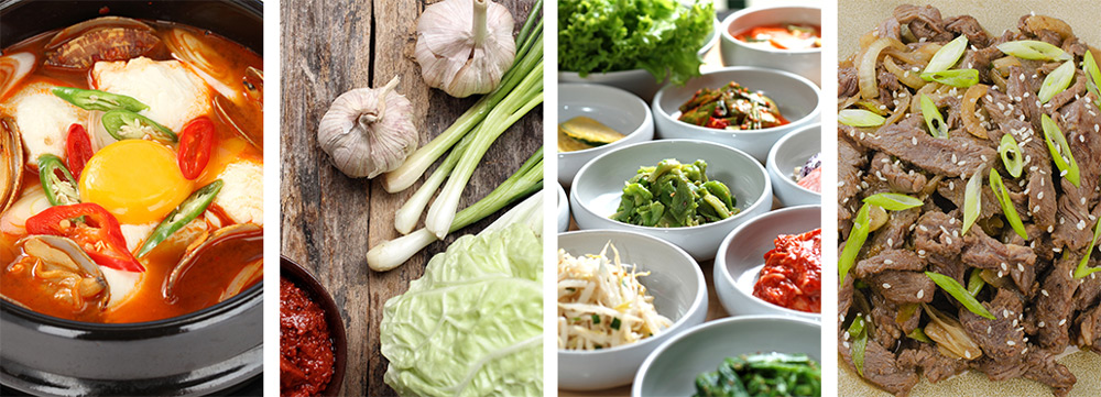 Assortment of Korean food